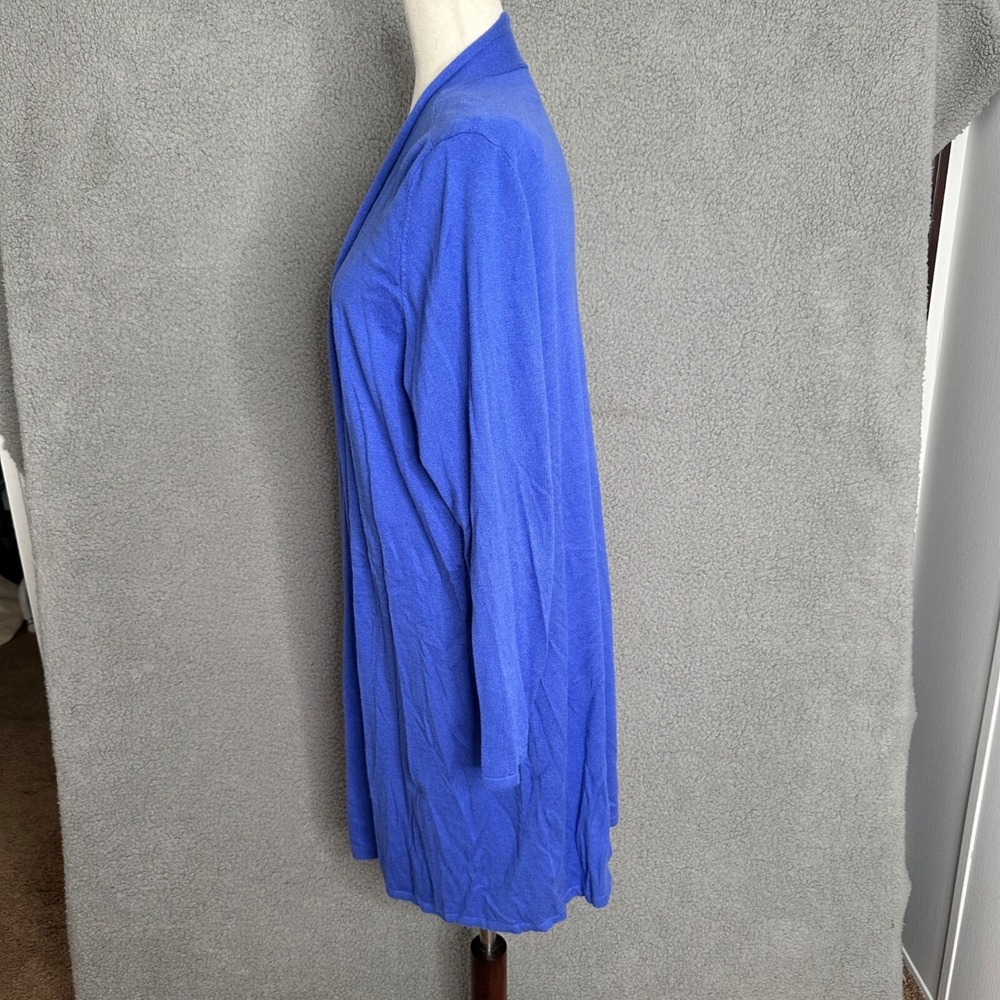 Talbots Royal Blue Open-Front Long Cardigan - Picture 6 of 8